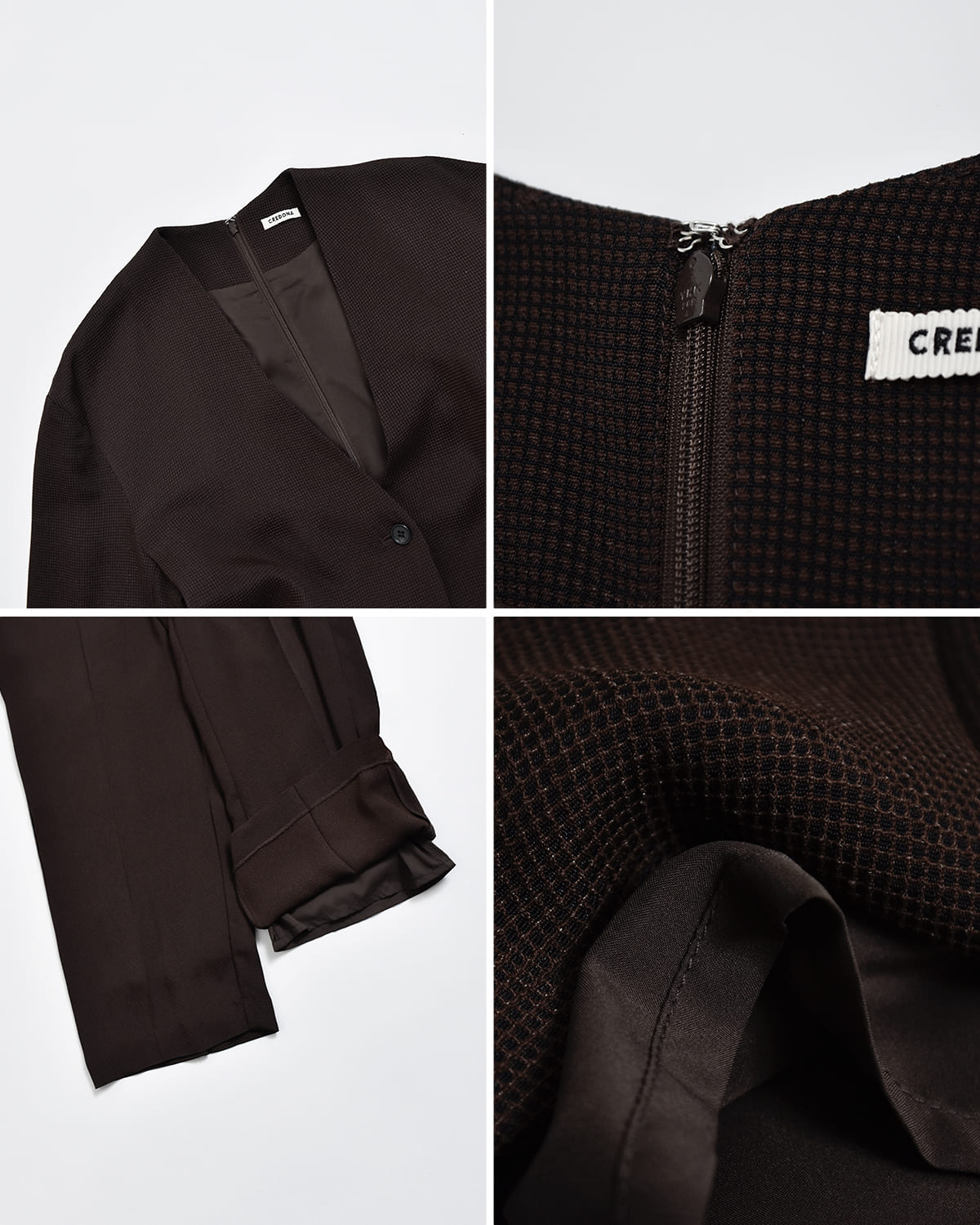 CREDONA(クレドナ)チェックジャガードジャンプスーツ CHECK JQ JUMP SUIT 1426130003-0