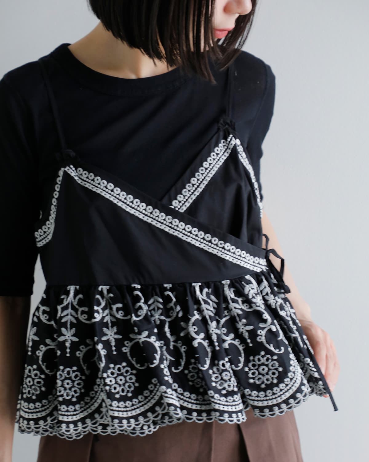 CREDONA(クレドナ)レースパッチワークトップス LACE PATCHWORK TOPS 1426210053-0