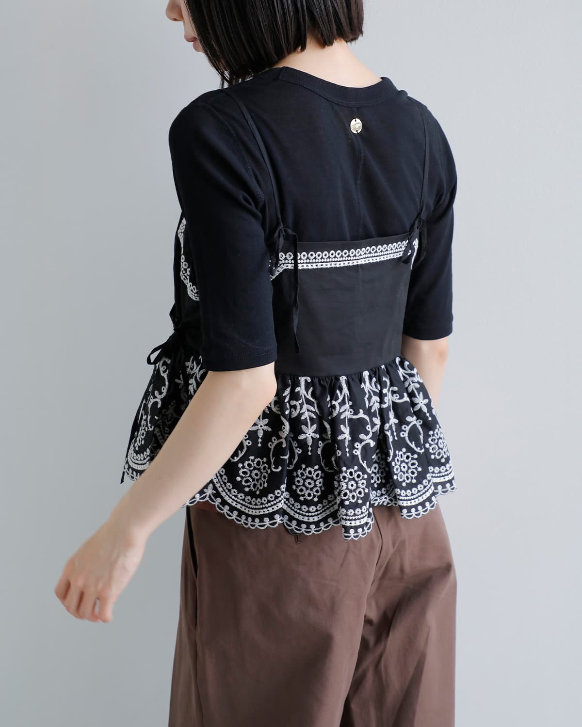 CREDONA クレドナ レース パッチワーク トップス LACE PATCHWORK TOPS
