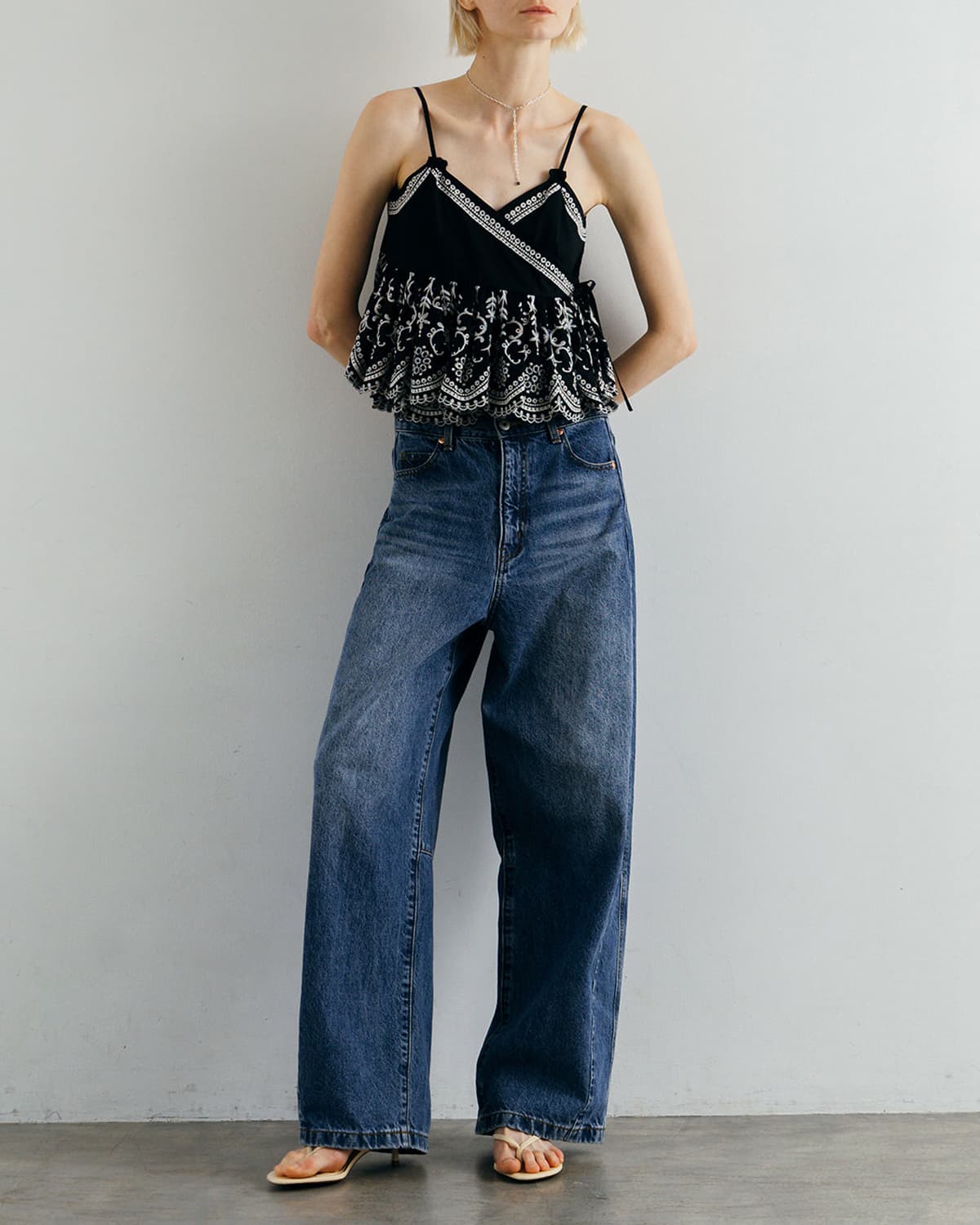 CREDONA クレドナ レース パッチワーク トップス LACE PATCHWORK TOPS