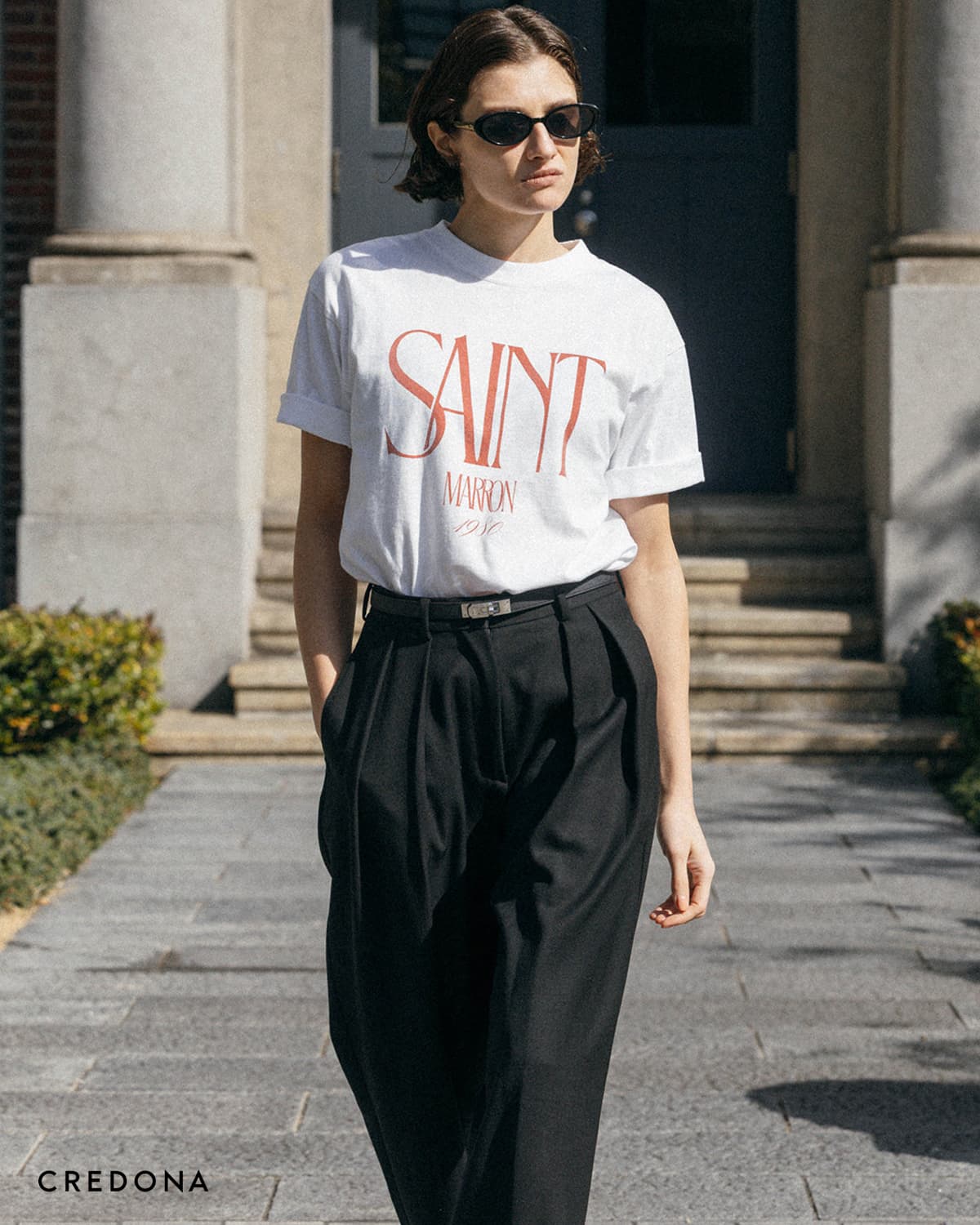 CREDONA(クレドナ)コットン プリント パーマネント Tシャツ “PARMANENT TEE”14262121