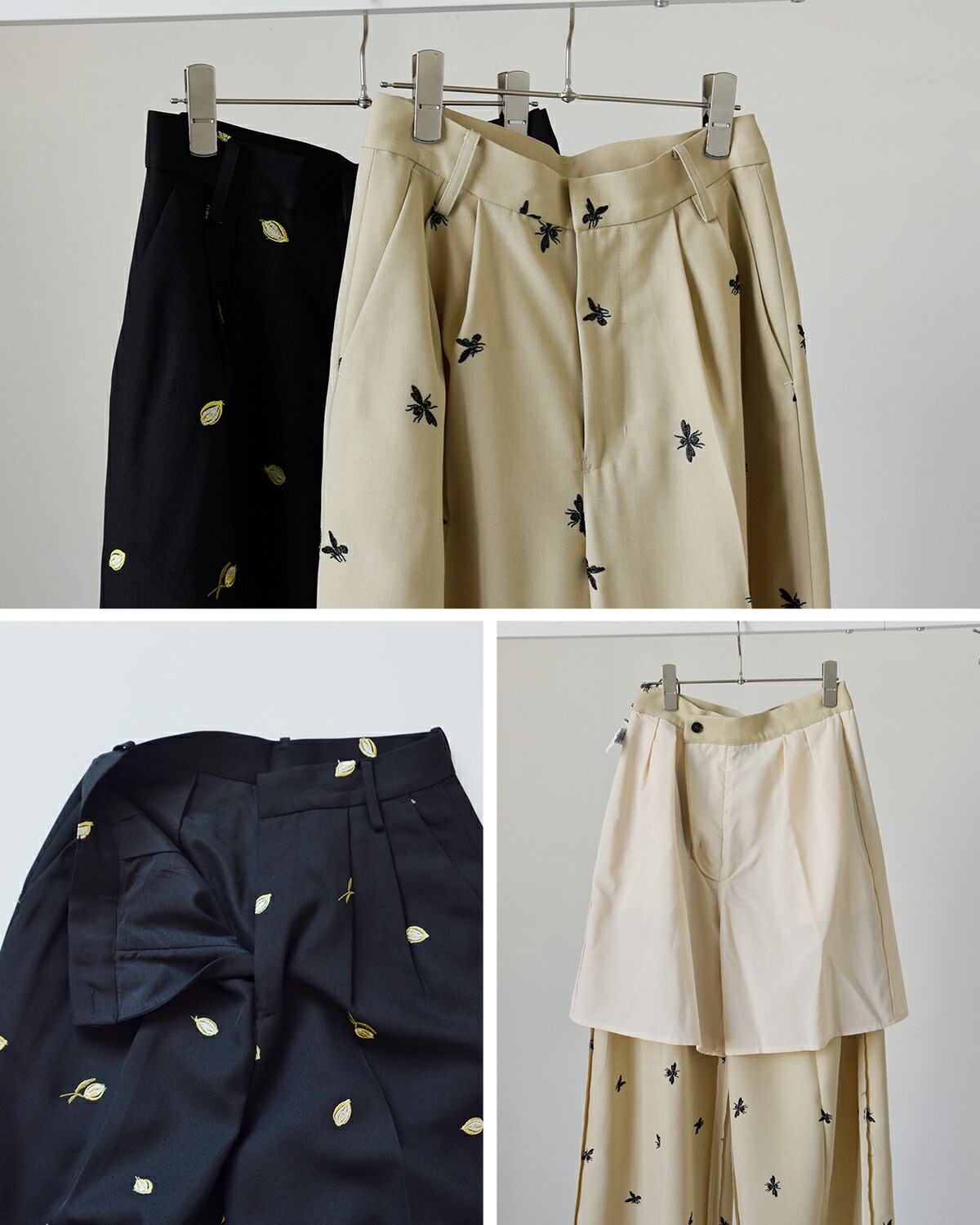 CREDONA(クレドナ)モチーフ刺繍パンツ MOTIF EMBROIDERY PANTS 1426320064-0