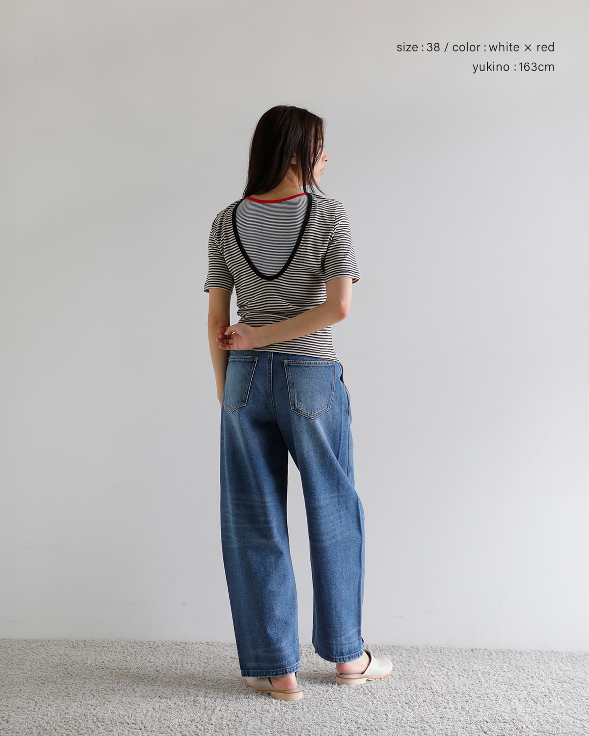 beautiful people(ビューティフルピープル)コットン2way半袖Tシャツ “Miller double-front T-shirt” 1545310052