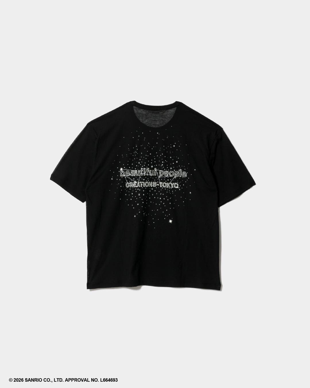 beautiful people(ビューティフルピープル)ハイゲージ天竺ボックスクルーネックTシャツMYMELODY＆KUROMI80/1ELSjerseyT 1616310002