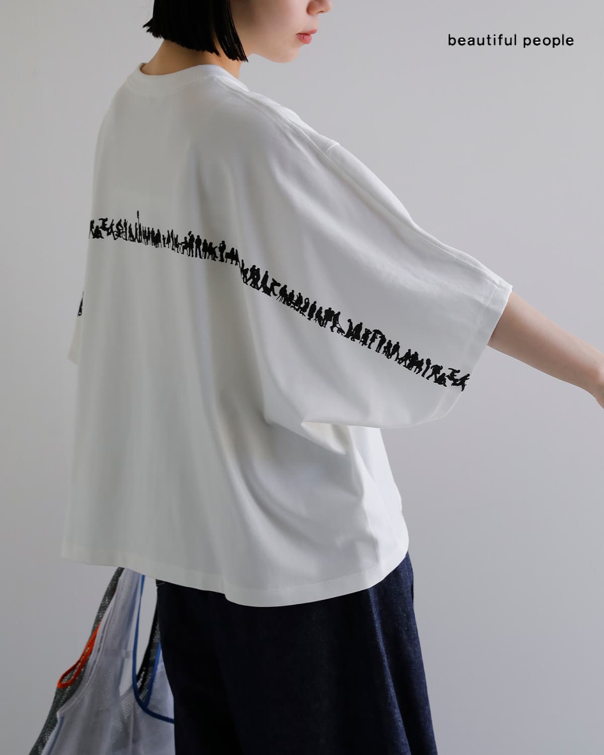 beautiful people(ビューティフルピープル)スビンコットン 半袖 プリント Ｔシャツ suvin compact jersey many little people T1616310015