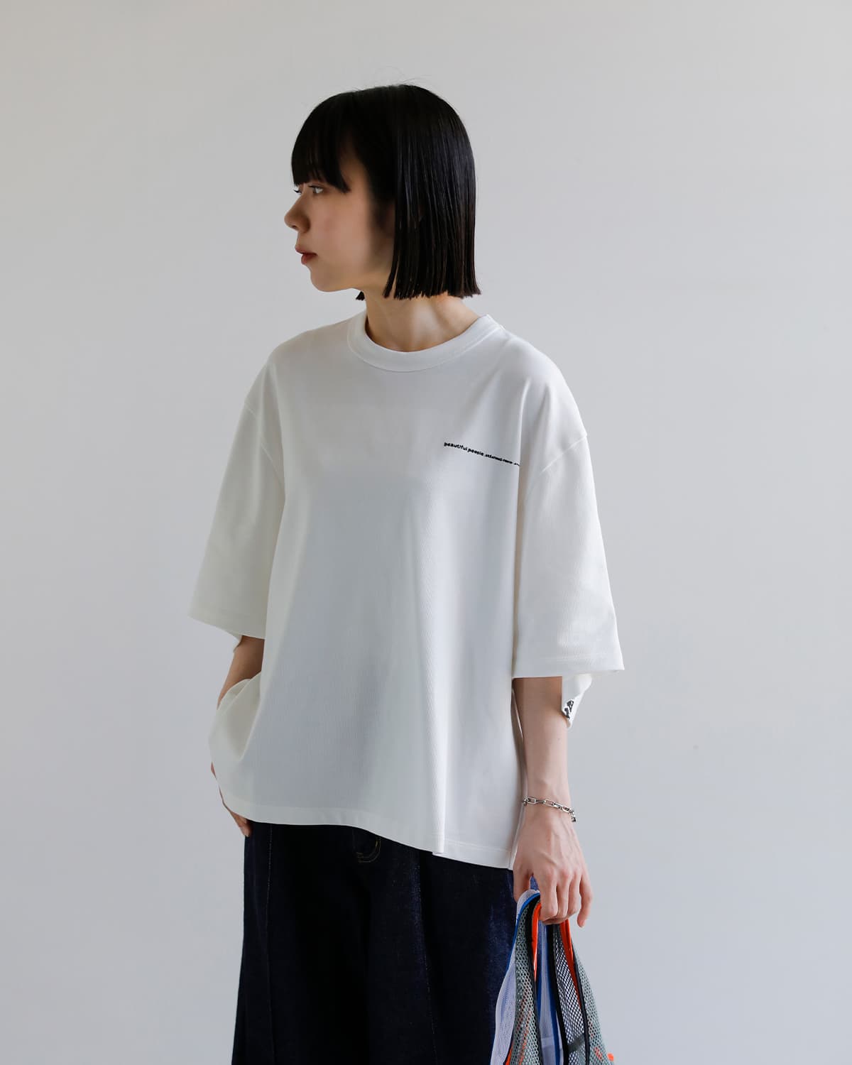 beautiful people(ビューティフルピープル)スビンコットン半袖プリント Ｔシャツ suvin compact jersey many little people T 1616310015