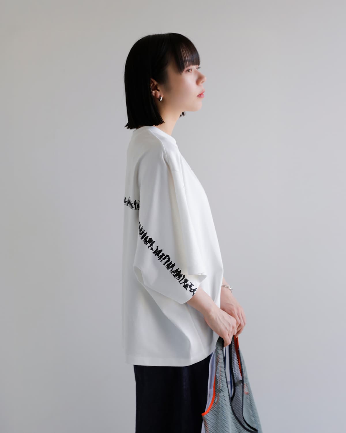 beautiful people(ビューティフルピープル)スビンコットン半袖プリント Ｔシャツ suvin compact jersey many little people T 1616310015