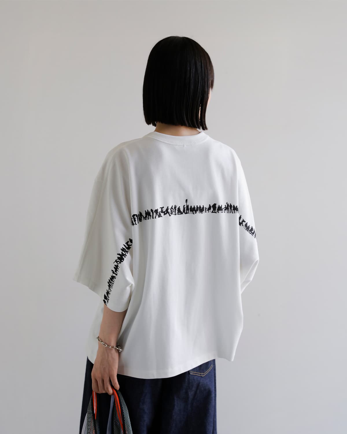 beautiful people(ビューティフルピープル)スビンコットン半袖プリント Ｔシャツ suvin compact jersey many little people T 1616310015