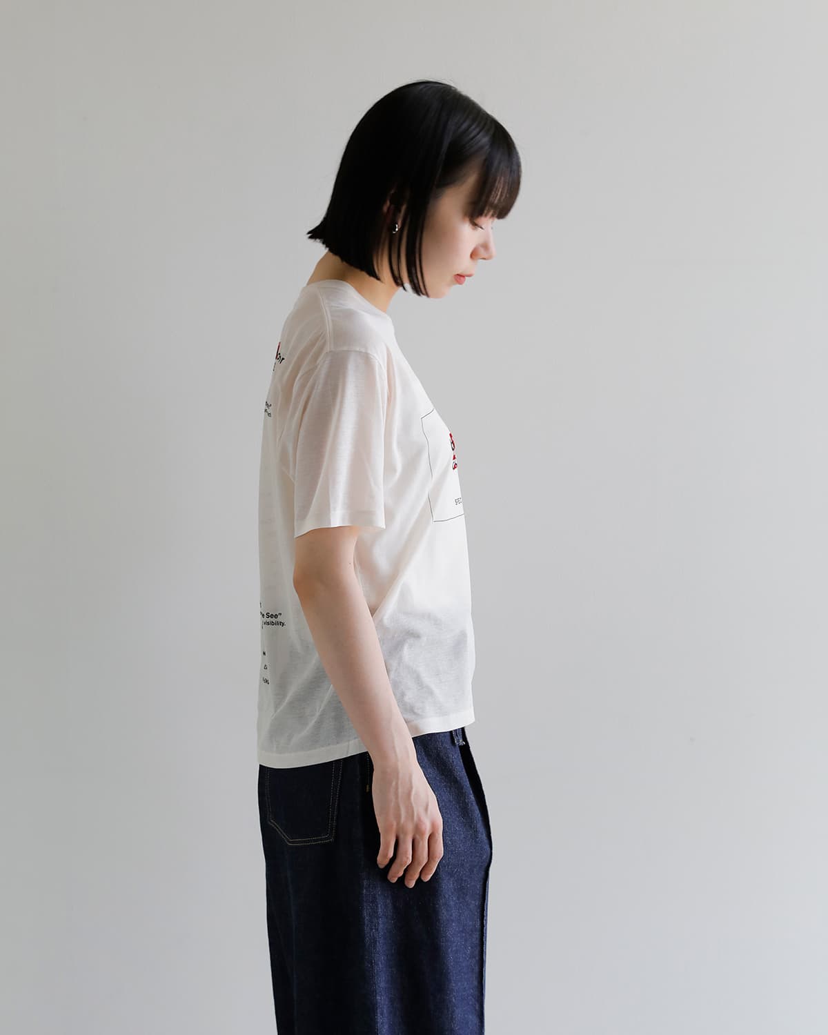 beautiful people(ビューティフルピープル)ハイゲージコットン天竺クルーネックグラフィックプリント Tシャツ 80/1 ELS 1616310026