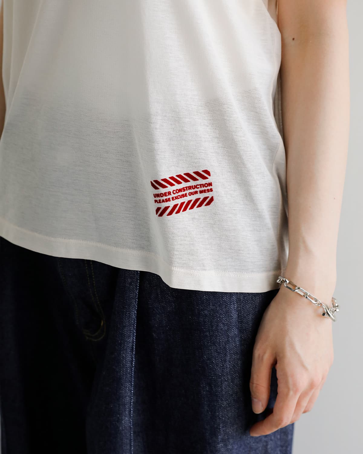 beautiful people(ビューティフルピープル)ハイゲージコットン天竺クルーネックグラフィックプリント Tシャツ 80/1 ELS 1616310026