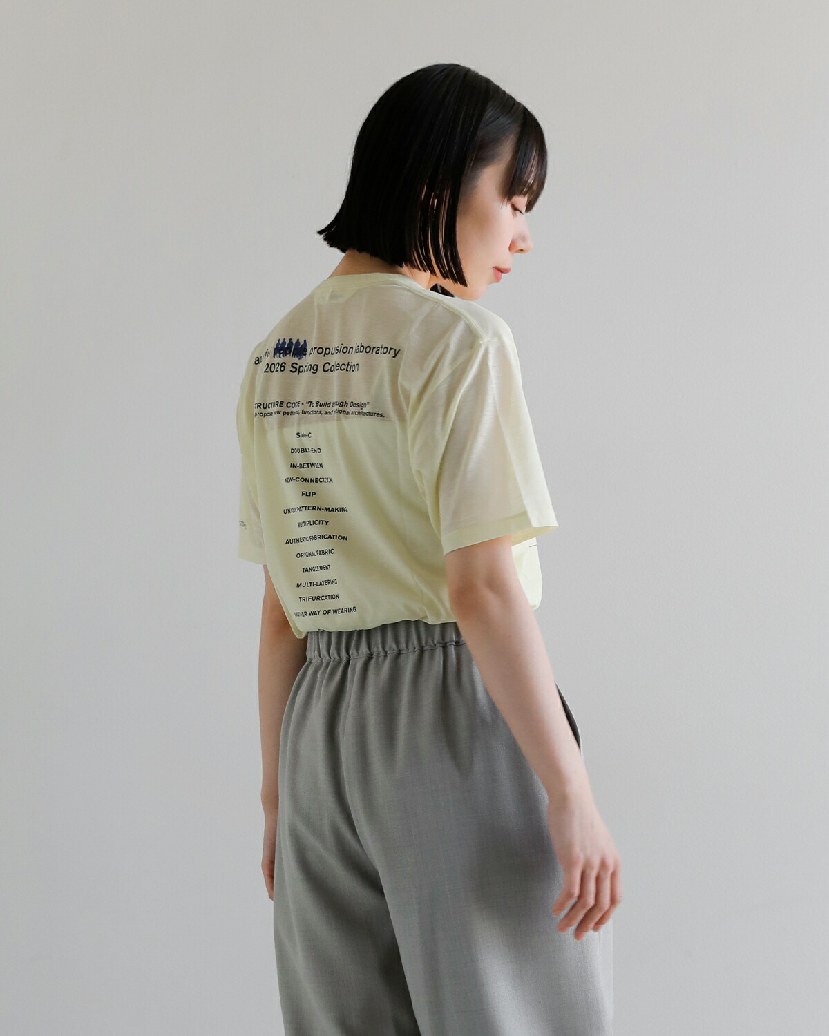 beautiful people(ビューティフルピープル)ハイゲージコットン天竺クルーネックグラフィックプリント Tシャツ 80/1 ELS 1616310026