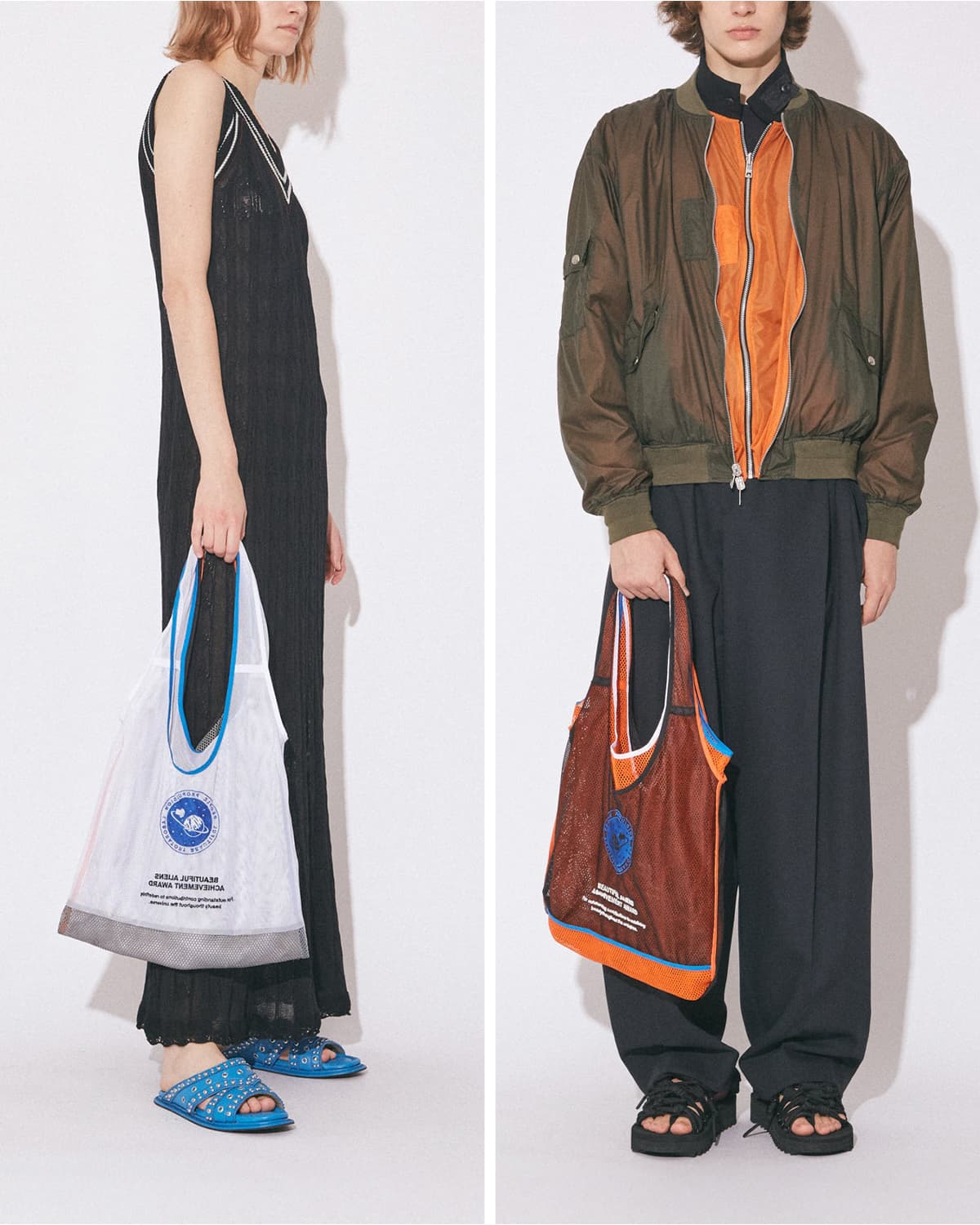 beautiful people(ビューティフルピープル)フリップコズミックメッシュ 2way マルシェバッグ flip cosmic mesh marchebag 1616612011