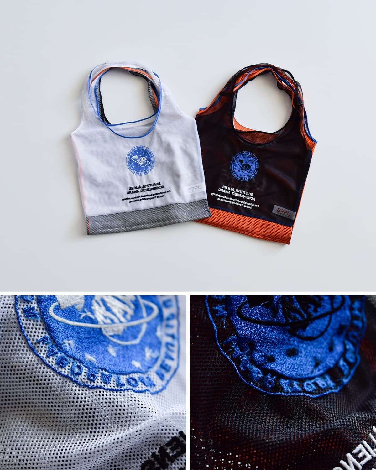 beautiful people(ビューティフルピープル)フリップコズミックメッシュ 2way マルシェバッグ flip cosmic mesh marchebag 1616612011