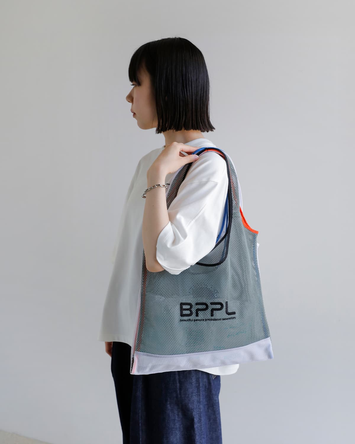 beautiful people(ビューティフルピープル)フリップコズミックメッシュ 2way マルシェバッグ flip cosmic mesh marchebag 1616612011