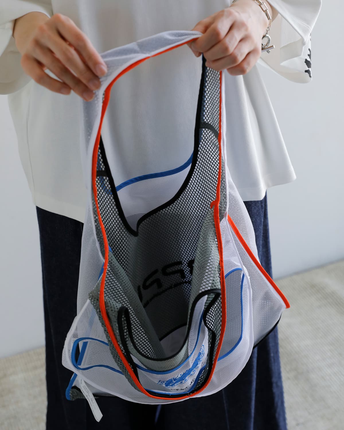 beautiful people(ビューティフルピープル)フリップコズミックメッシュ 2way マルシェバッグ flip cosmic mesh marchebag 1616612011