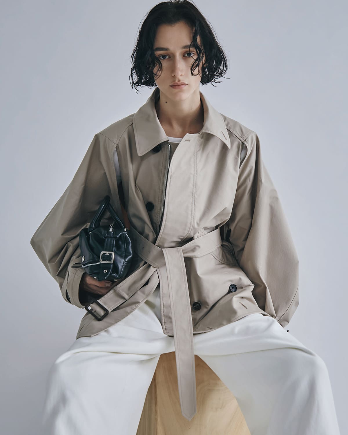 beautiful people(ビューティフルピープル)高密度ギャバジン2wayショートトレンチコートdouble-endtechnicaltwilltrenchcoat 1626103009