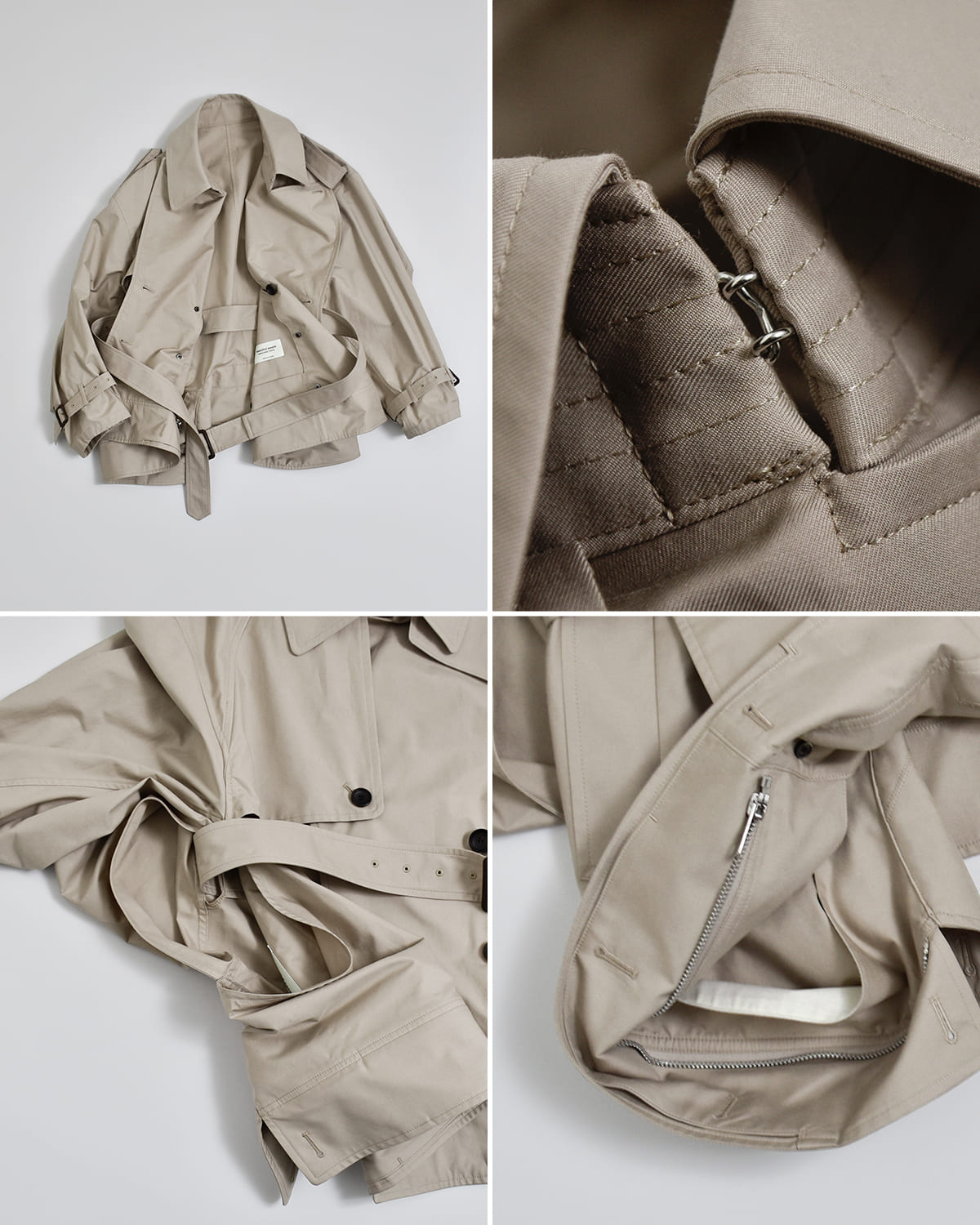 beautiful people(ビューティフルピープル)高密度ギャバジン2wayショートトレンチコートdouble-endtechnicaltwilltrenchcoat 1626103009