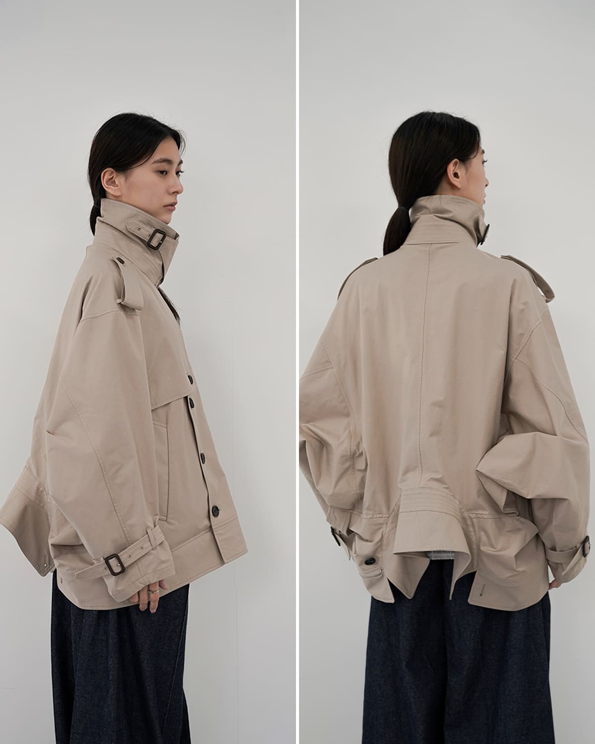 beautiful people(ビューティフルピープル)高密度ギャバジン2wayショートトレンチコートdouble-endtechnicaltwilltrenchcoat 1626103009