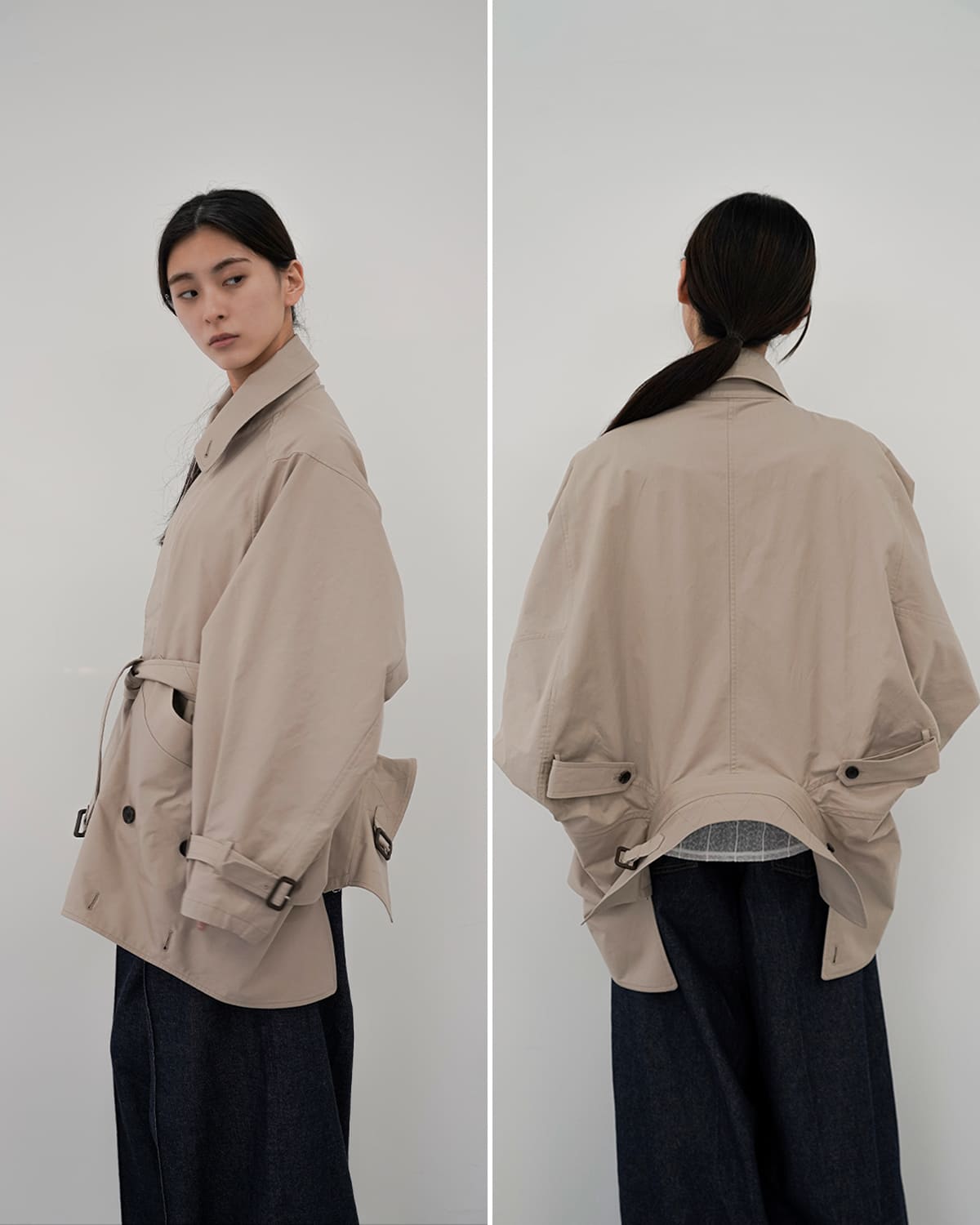 beautiful people(ビューティフルピープル)高密度ギャバジン2wayショートトレンチコートdouble-endtechnicaltwilltrenchcoat 1626103009