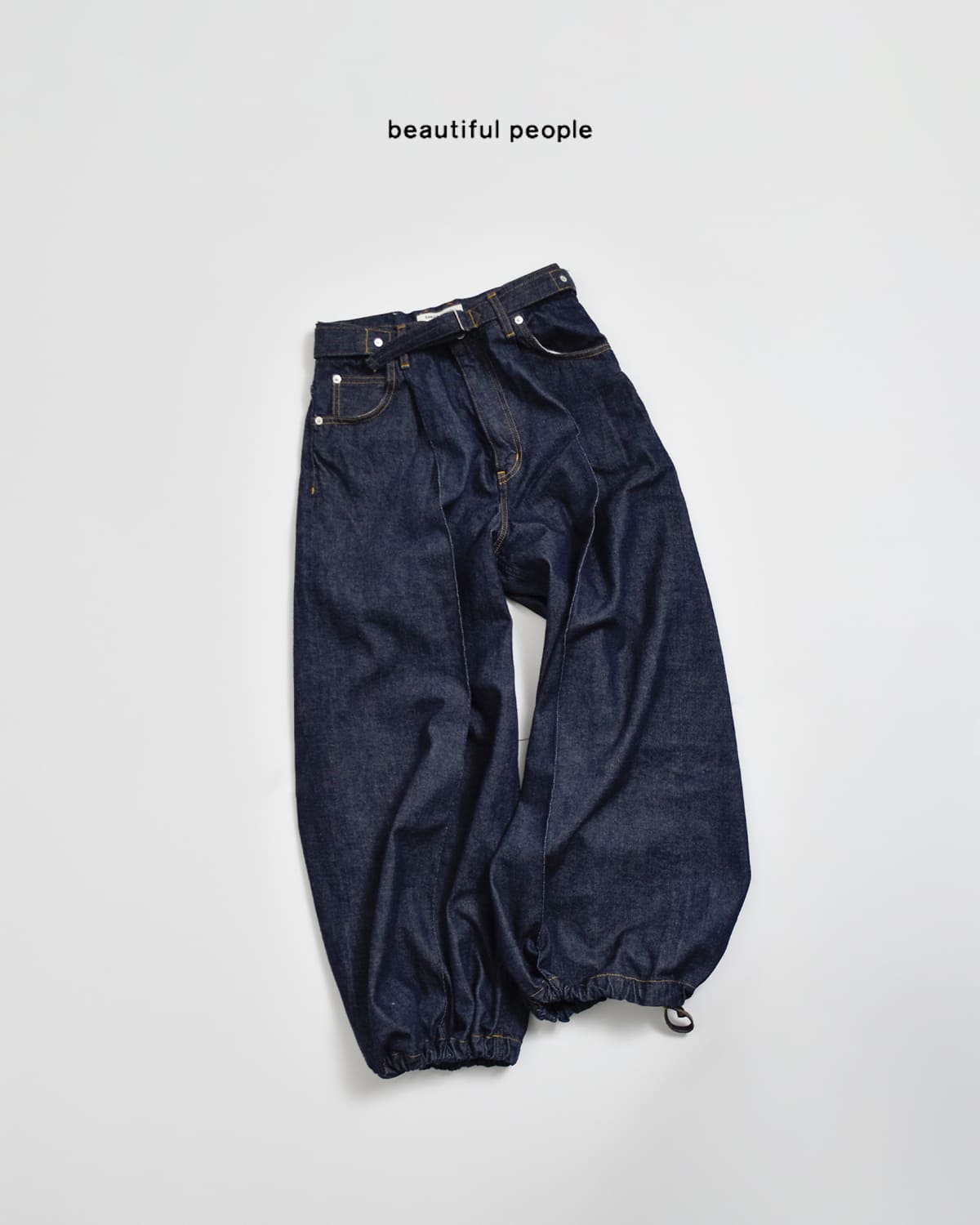 beautiful people(ビューティフルピープル)セルビッチデニム ワンタックワイドパンツ left hand twilldenim one tuck wide pants1626105027