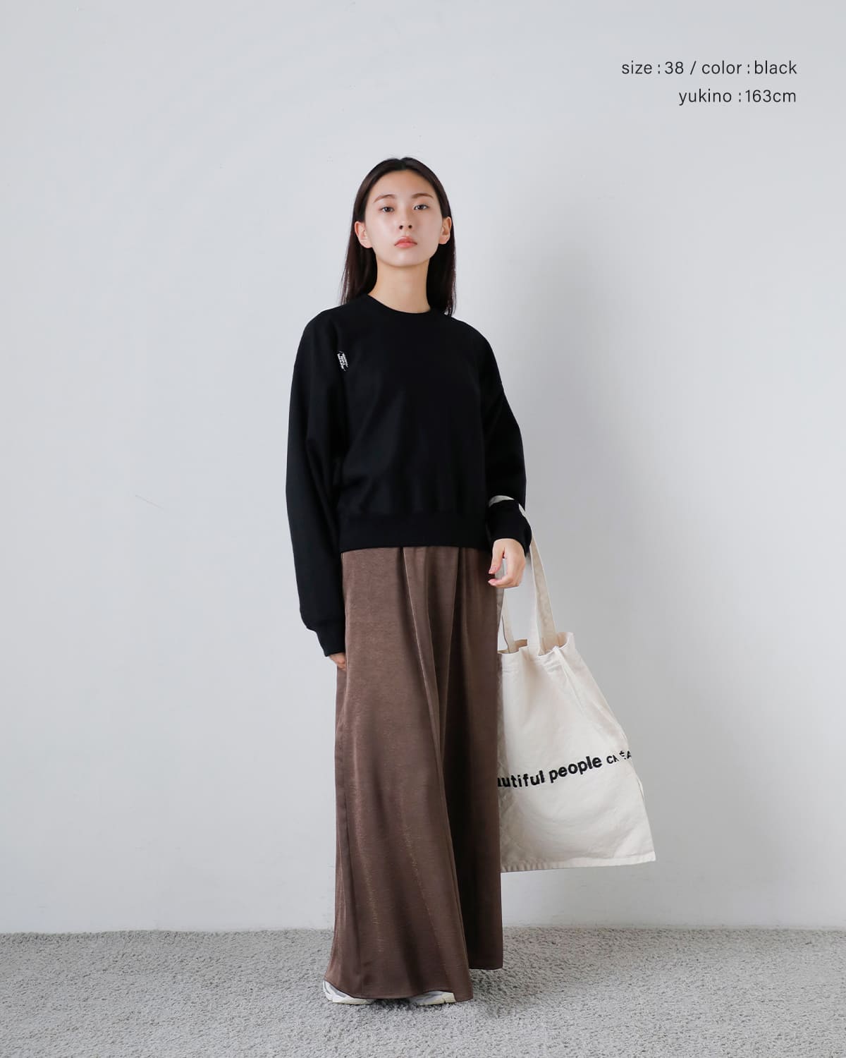 beautiful people(ビューティフルピープル)スビンコットンクルーネックスウェットシャツsuvincompactsweatYshapeTOP 1626310002