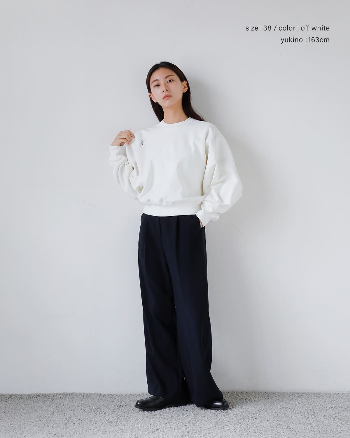 beautiful people(ビューティフルピープル)スビンコットンクルーネックスウェットシャツsuvincompactsweatYshapeTOP 1626310002