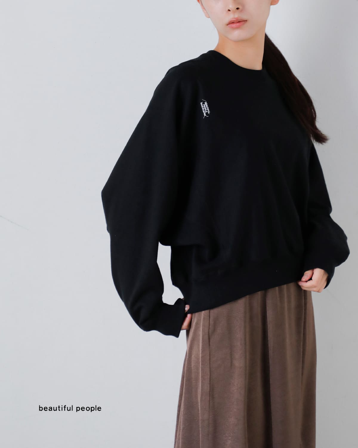 beautiful people(ビューティフルピープル)スビンコットン クルーネック スウェットシャツ suvin compact sweat Y shape TOP1626310002