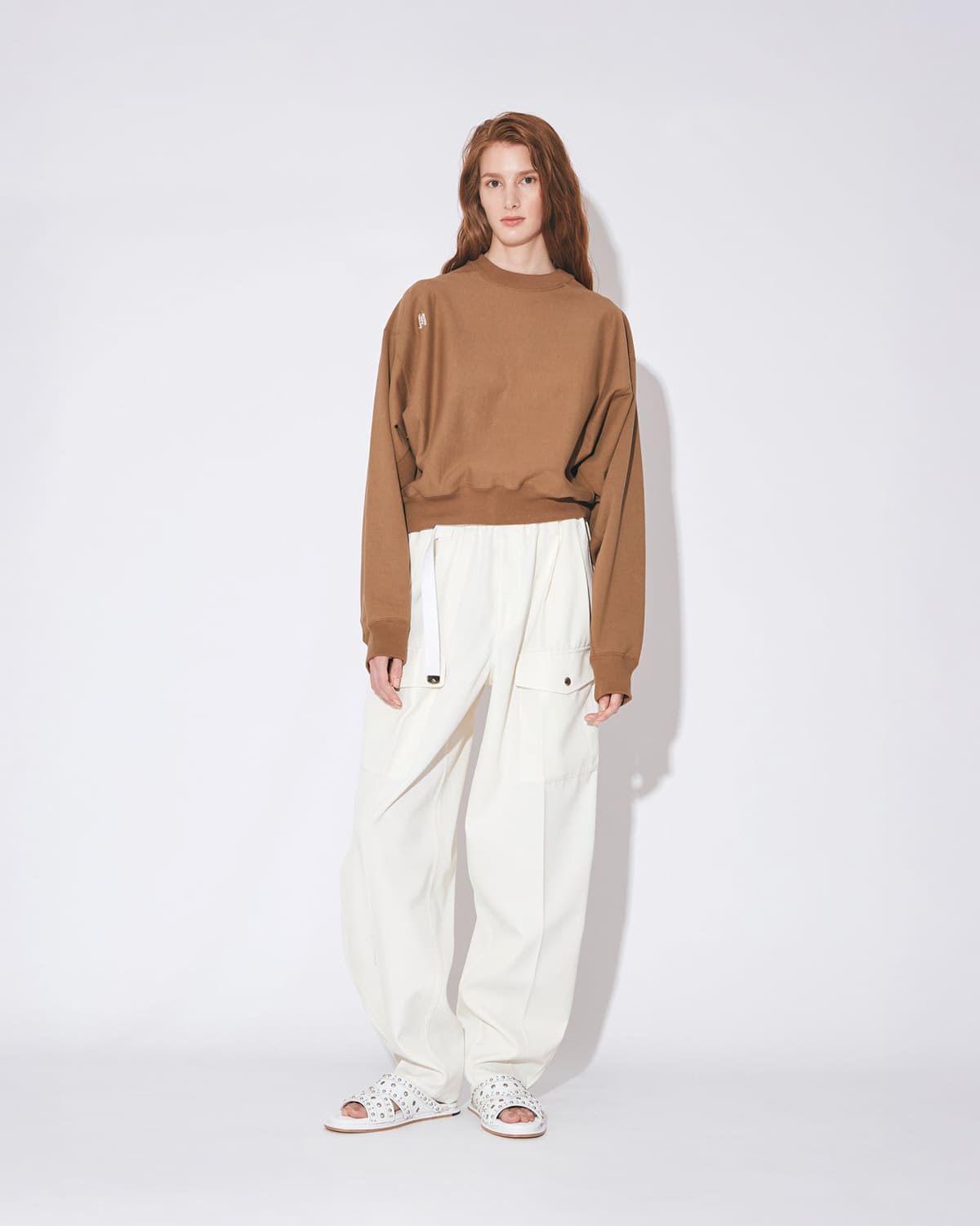 beautiful people(ビューティフルピープル)スビンコットンクルーネックスウェットシャツsuvincompactsweatYshapeTOP 1626310002