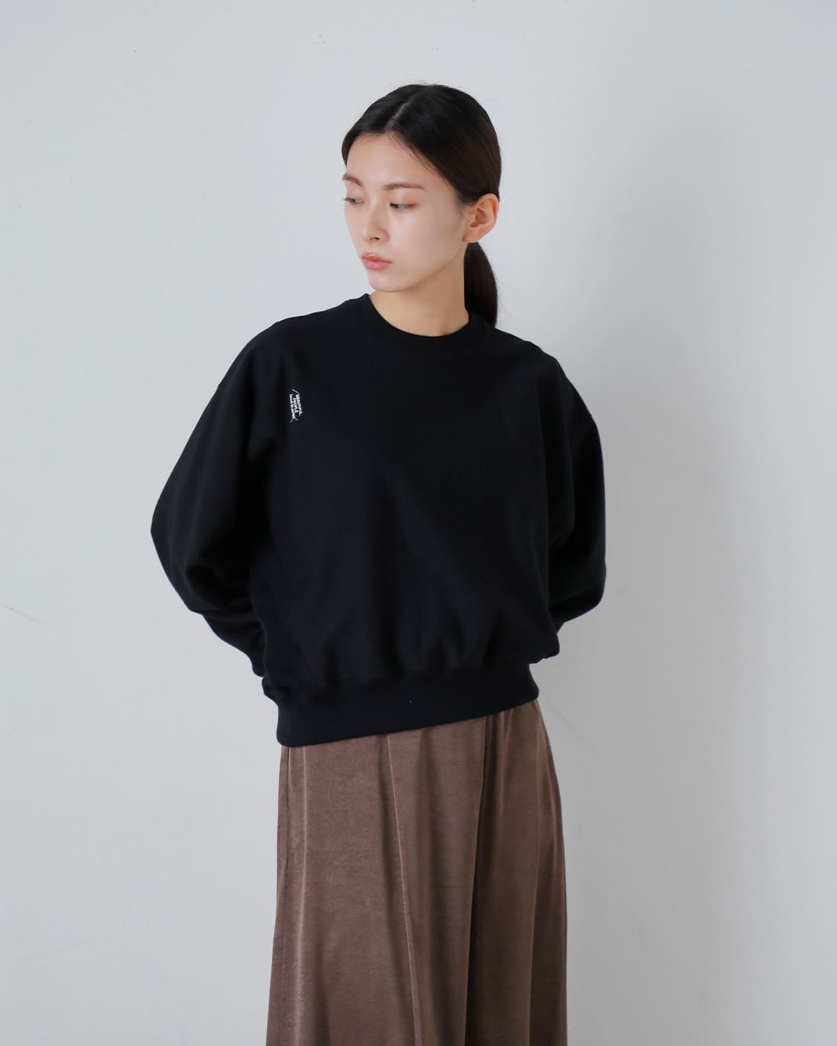 beautiful people(ビューティフルピープル)スビンコットンクルーネックスウェットシャツsuvincompactsweatYshapeTOP 1626310002