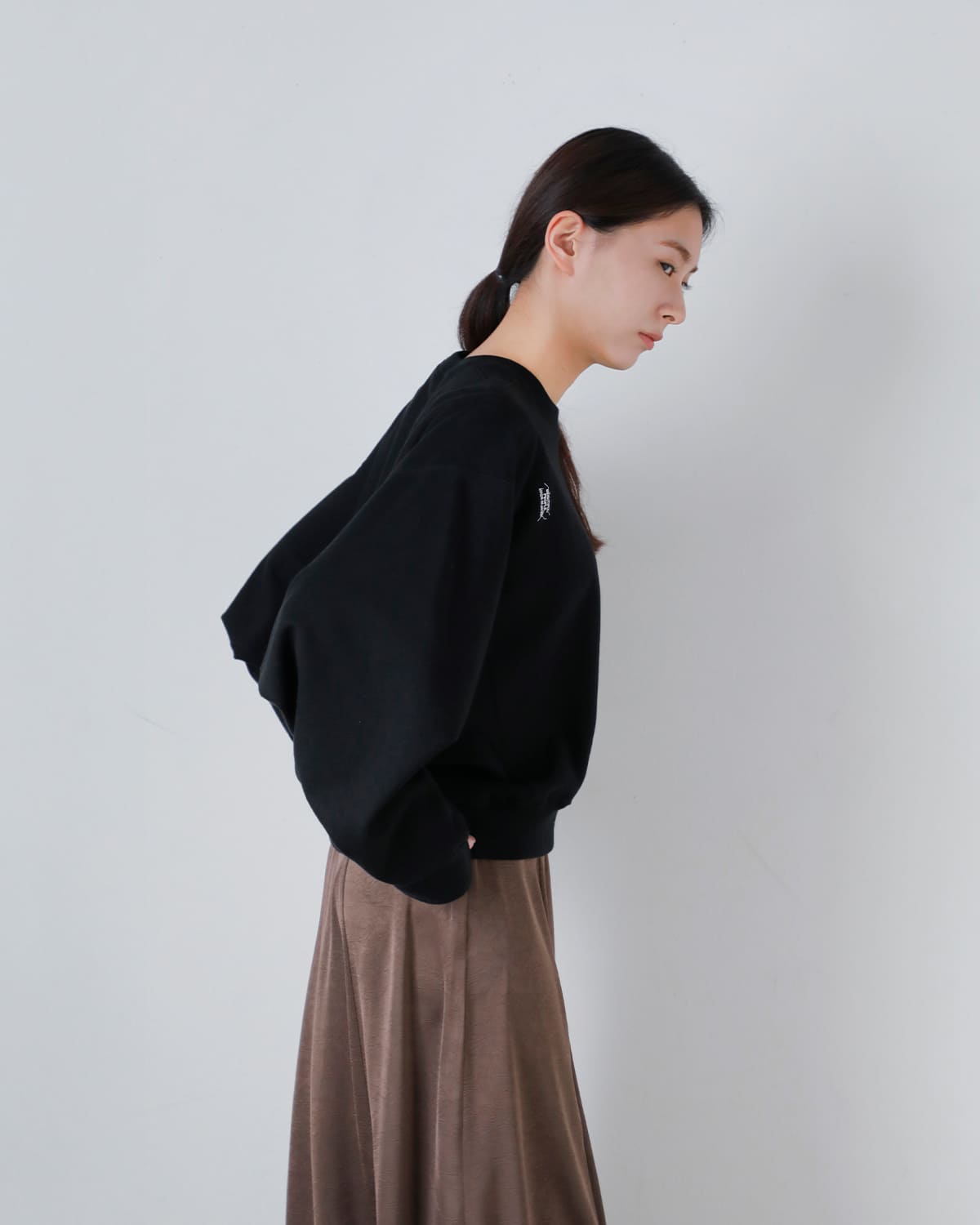 beautiful people(ビューティフルピープル)スビンコットンクルーネックスウェットシャツsuvincompactsweatYshapeTOP 1626310002