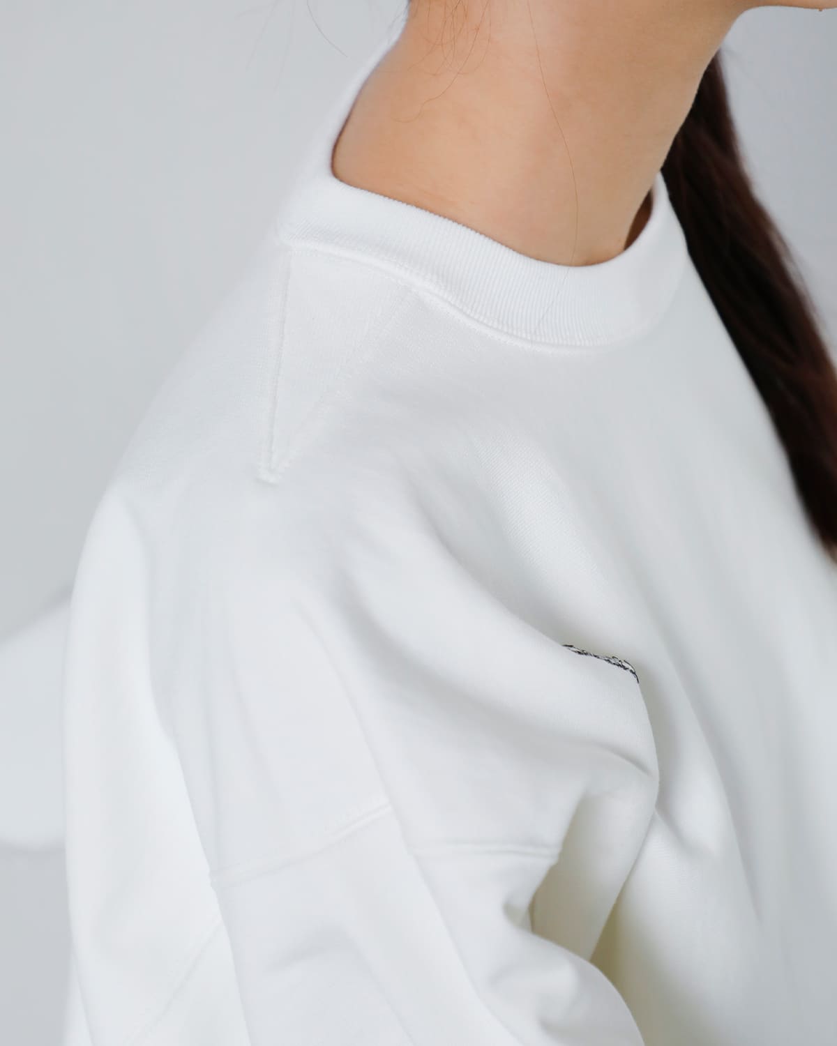 beautiful people(ビューティフルピープル)スビンコットンクルーネックスウェットシャツsuvincompactsweatYshapeTOP 1626310002