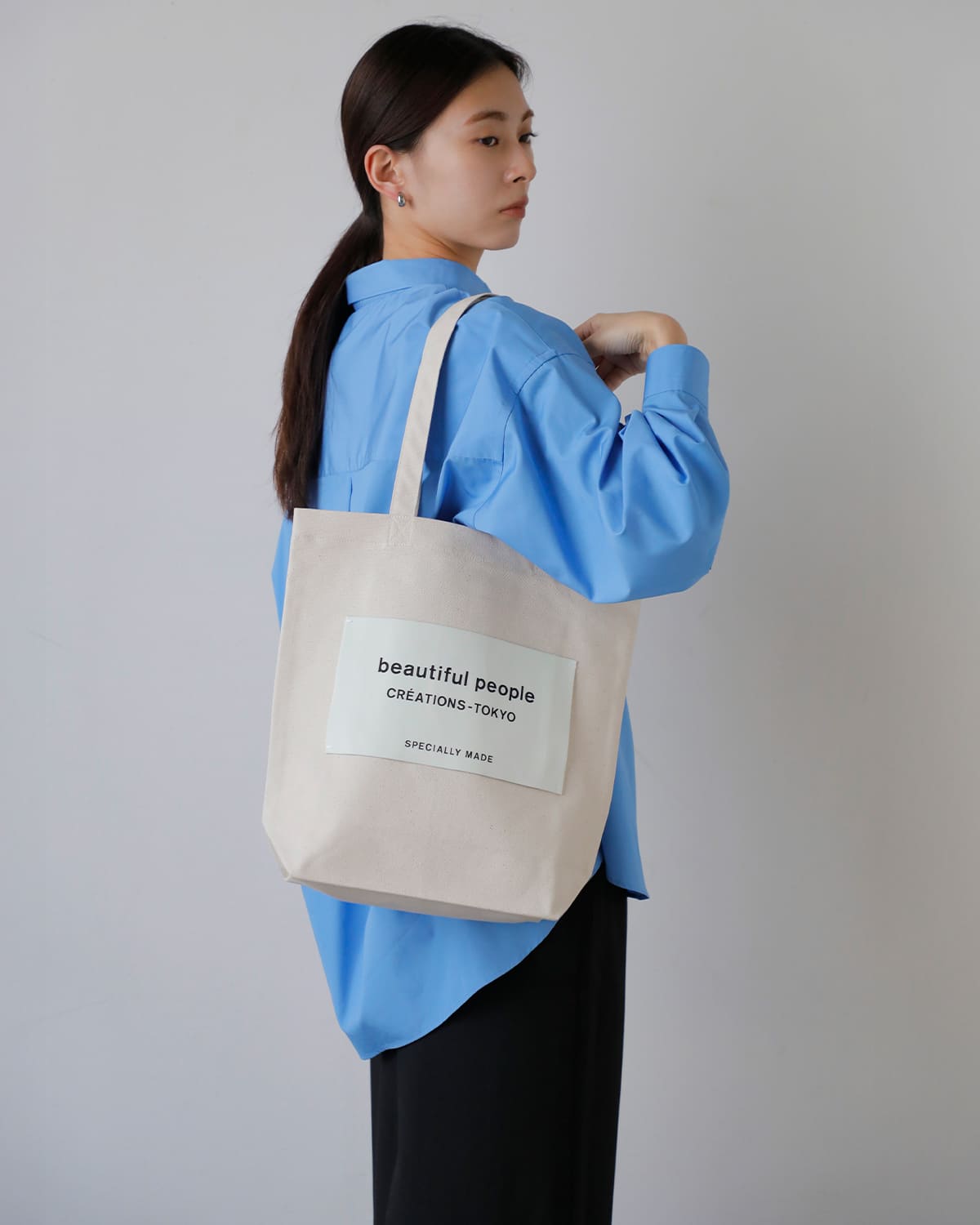 beautiful people(ビューティフルピープル)オーガニックコットン帆布ビッグネームトートバッグbpbignametoteSDGs 1626611901