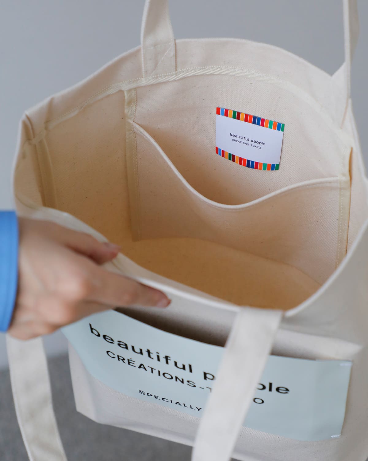 beautiful people(ビューティフルピープル)オーガニックコットン帆布ビッグネームトートバッグbpbignametoteSDGs 1626611901