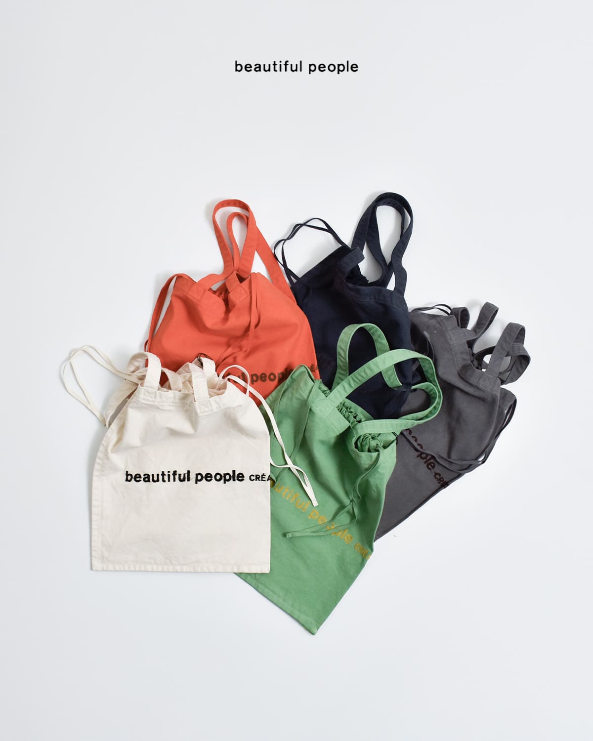 beautiful people(ビューティフルピープル)コットン帆布 ロゴ刺繍 トートバッグ brushed logo gathering bag1626611945