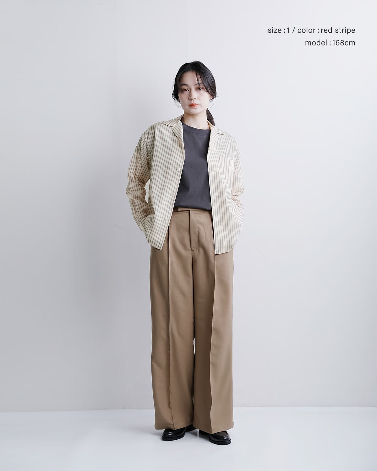 YLEVEストライプ パジャマシャツ ACETATE CUPRA STRIPE PAJAMA SH 168-6150036