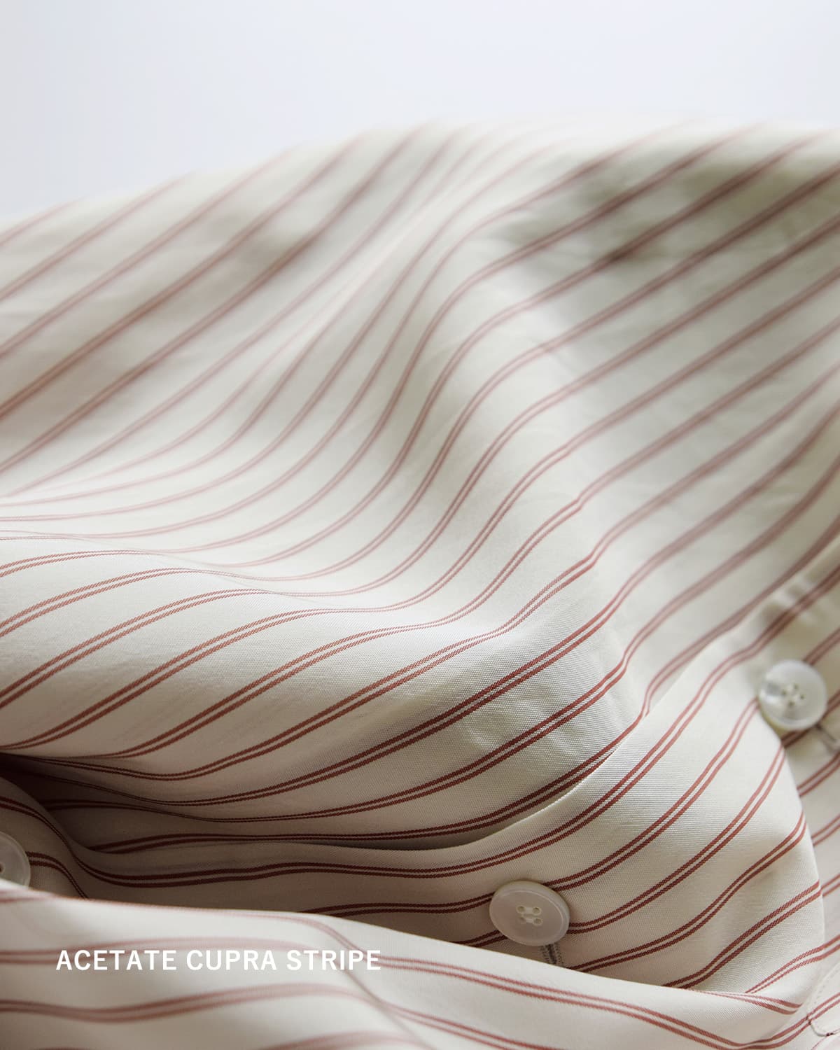 YLEVEストライプ パジャマシャツ ACETATE CUPRA STRIPE PAJAMA SH 168-6150036