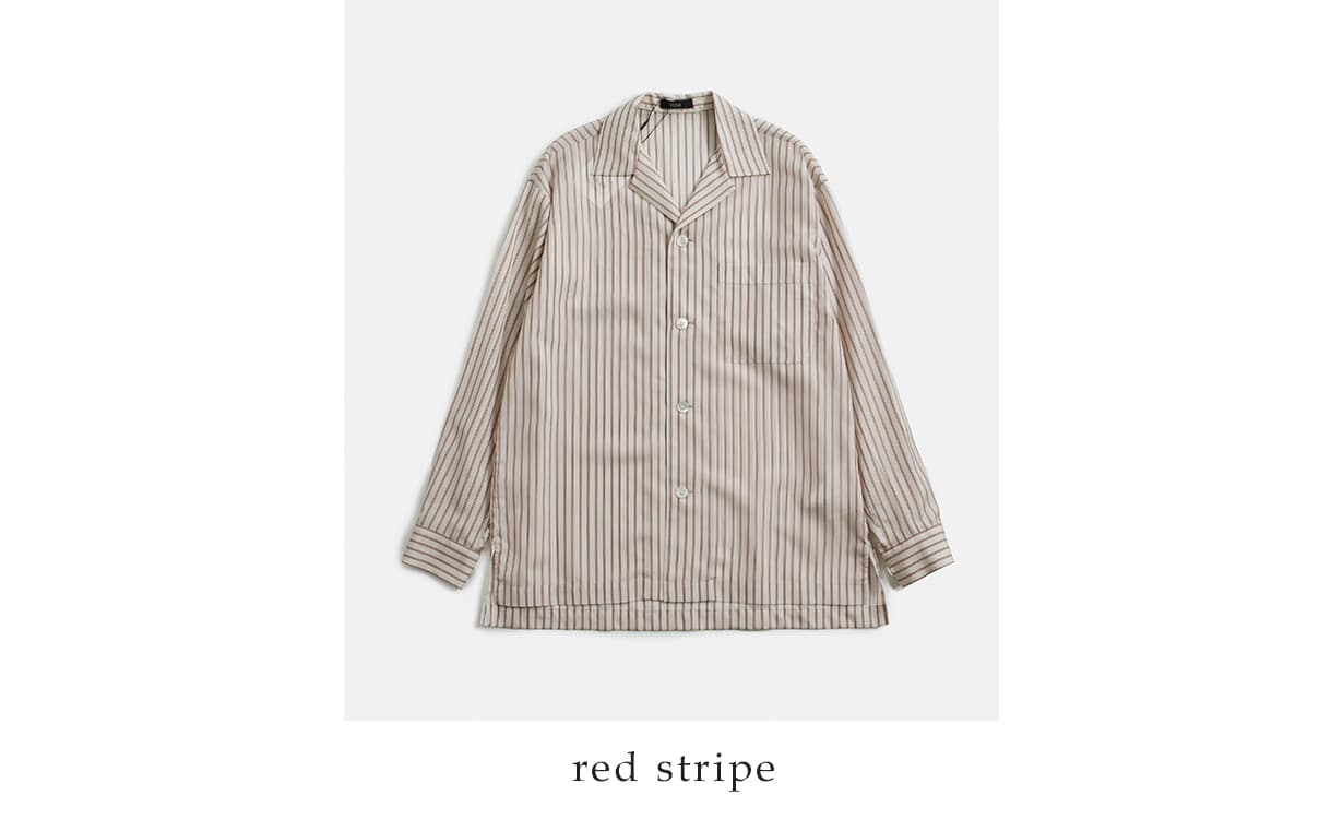 YLEVEストライプ パジャマシャツ ACETATE CUPRA STRIPE PAJAMA SH 168-6150036