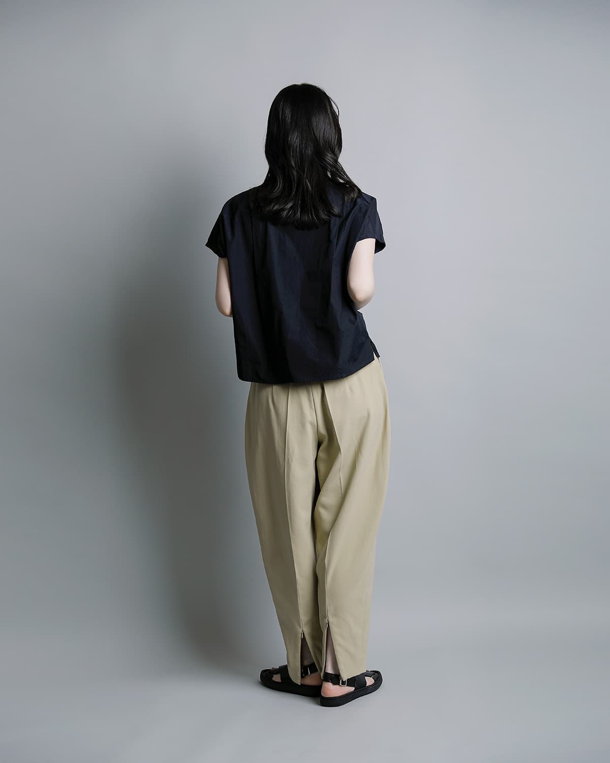 YLEVE�R�b�g�� �n�[�t�W�b�v�V���c COTTON CUPRA HALF ZIP SH 168-6150084