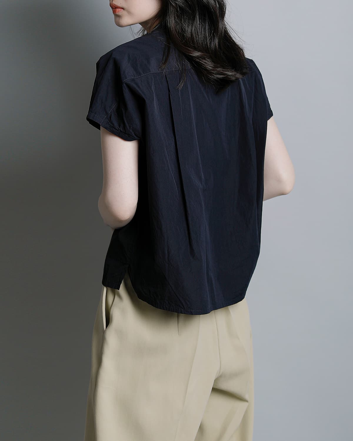 YLEVE�R�b�g�� �n�[�t�W�b�v�V���c COTTON CUPRA HALF ZIP SH 168-6150084