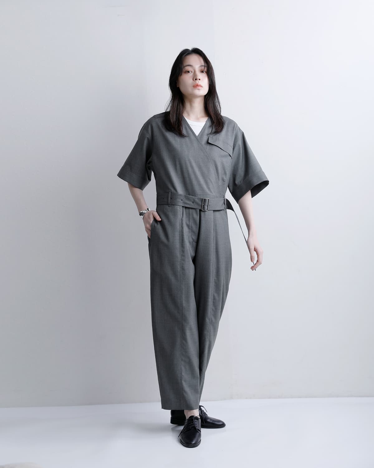 YLEVESUPER120s ウール オールインワン SUPER120’S CHAMBRAY WOOL A/O 168-6155033