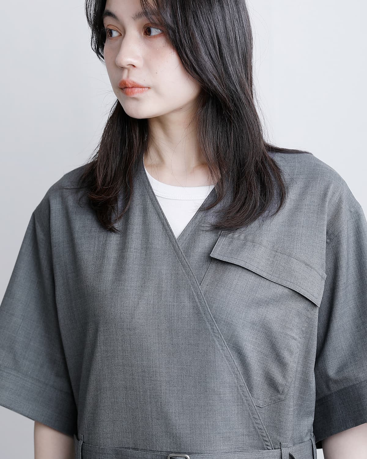 YLEVESUPER120s ウール オールインワン SUPER120’S CHAMBRAY WOOL A/O 168-6155033