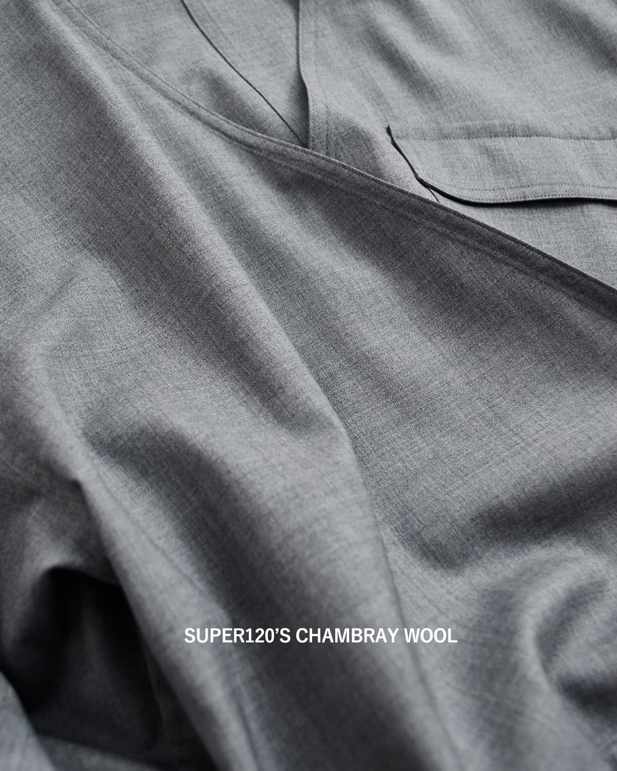 YLEVESUPER120s ウール オールインワン SUPER120’S CHAMBRAY WOOL A/O 168-6155033