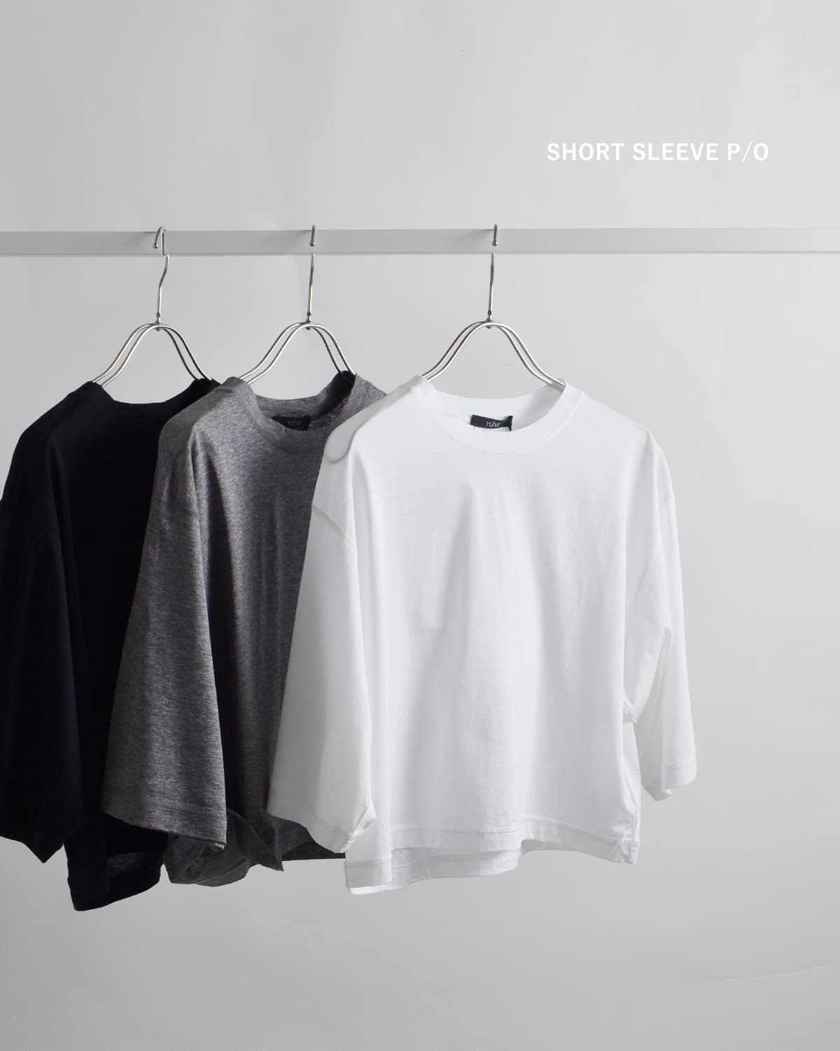 YLEVEコットンシアー天竺 半袖カットソー COTTON SHEER JERSEY SHORT SLEEVE P/O 168-6166556