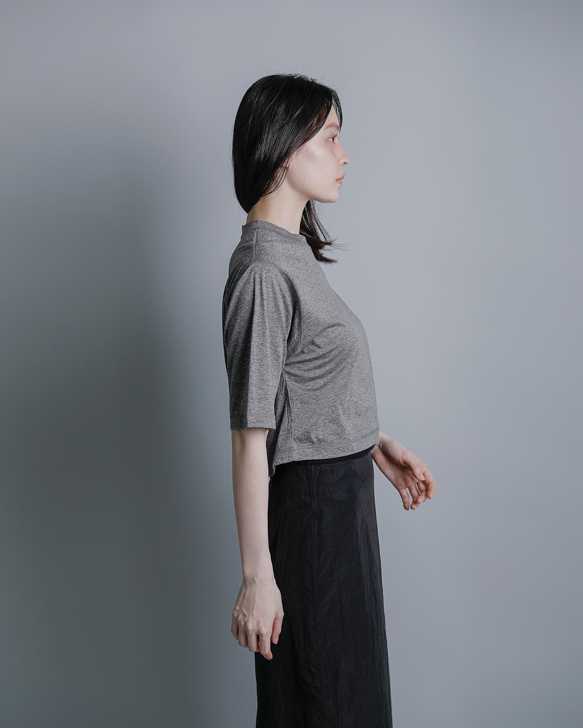 YLEVEコットンシアー天竺 半袖カットソー COTTON SHEER JERSEY SHORT SLEEVE P/O 168-6166556