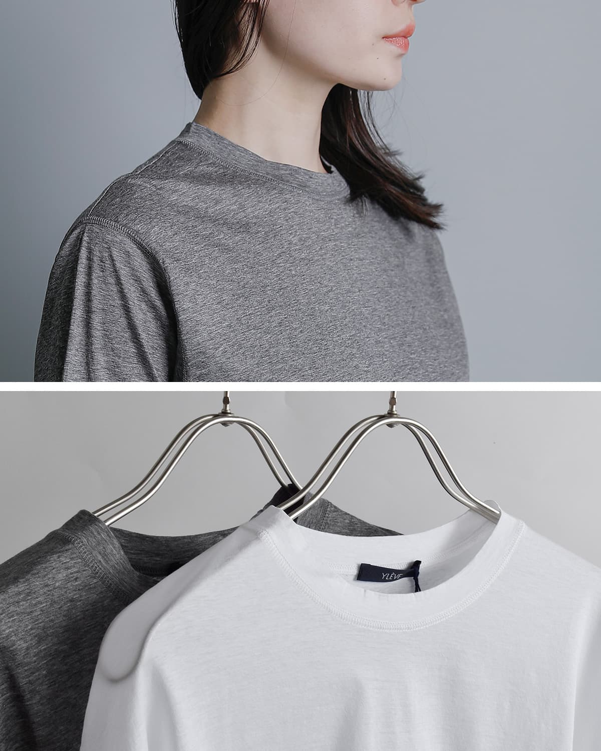 YLEVEコットンシアー天竺 半袖カットソー COTTON SHEER JERSEY SHORT SLEEVE P/O 168-6166556