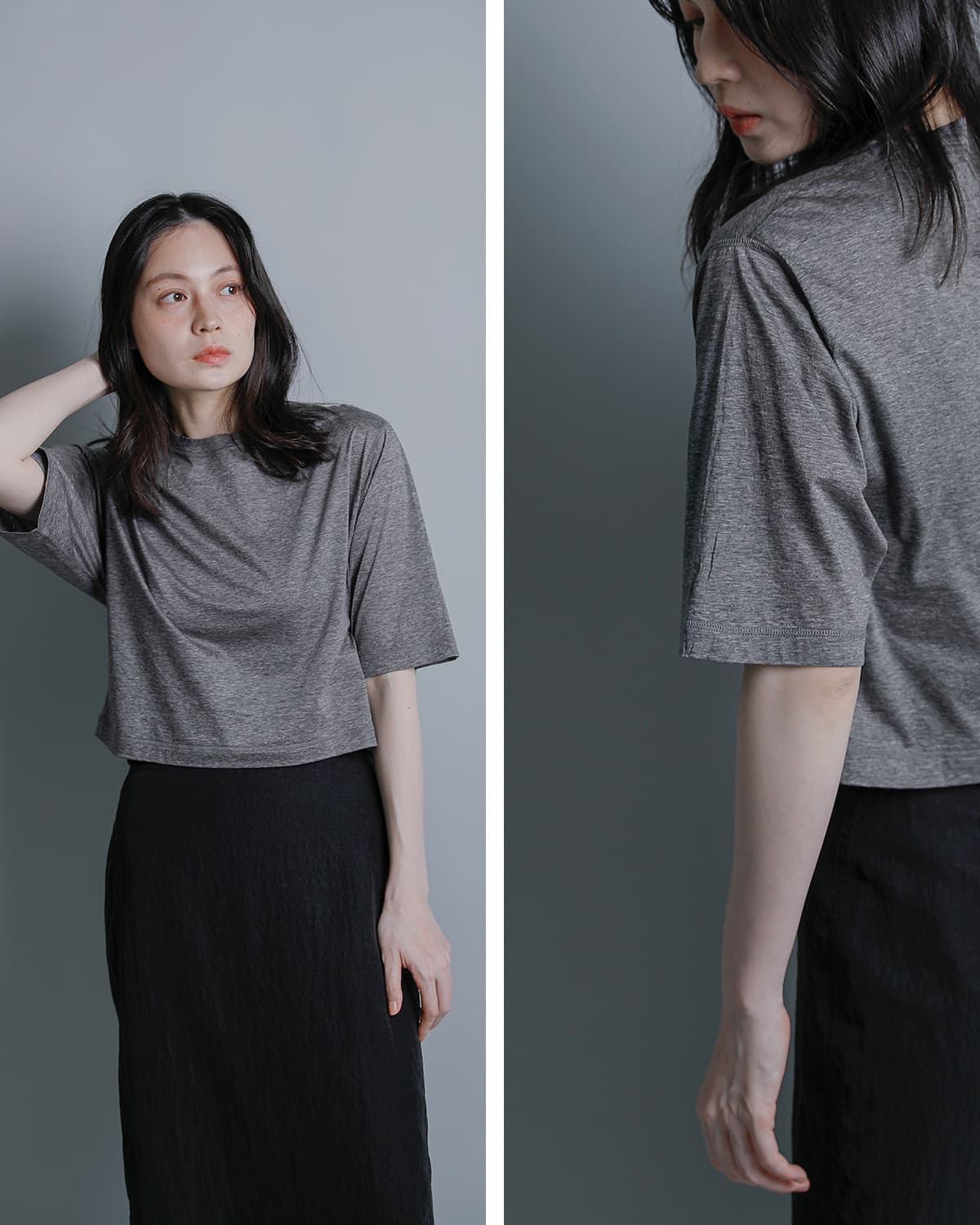 YLEVEコットンシアー天竺 半袖カットソー COTTON SHEER JERSEY SHORT SLEEVE P/O 168-6166556