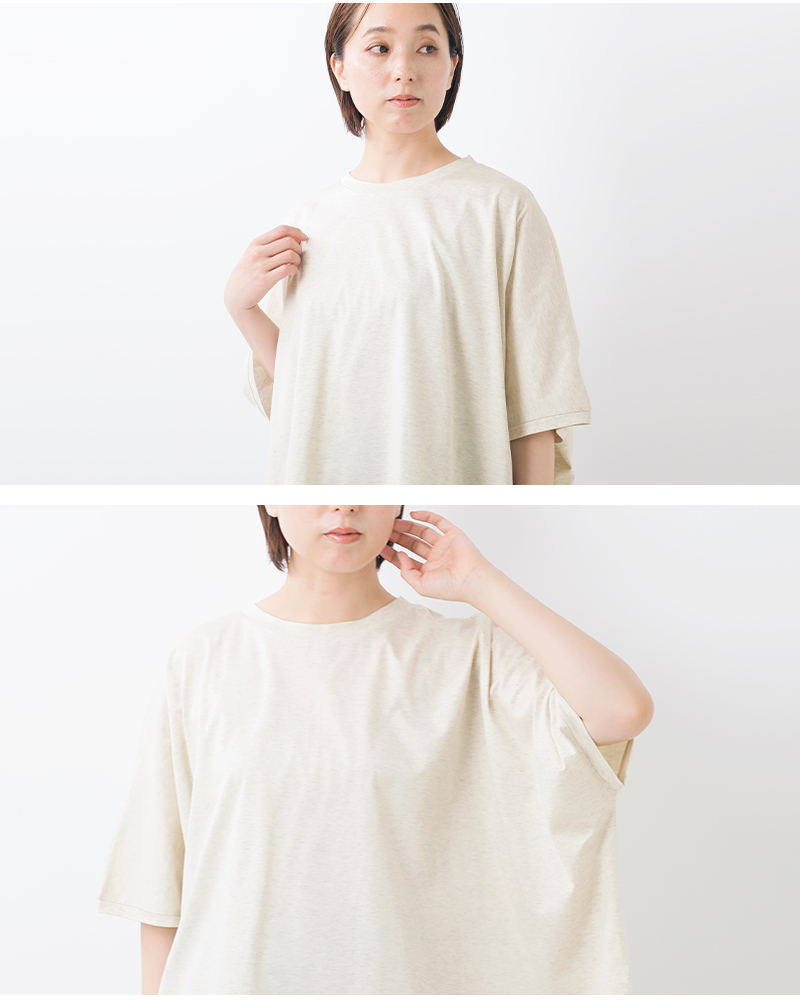 mizuiro ind(ミズイロインド)コットンメッシュミックスワイドプルオーバー2-210096