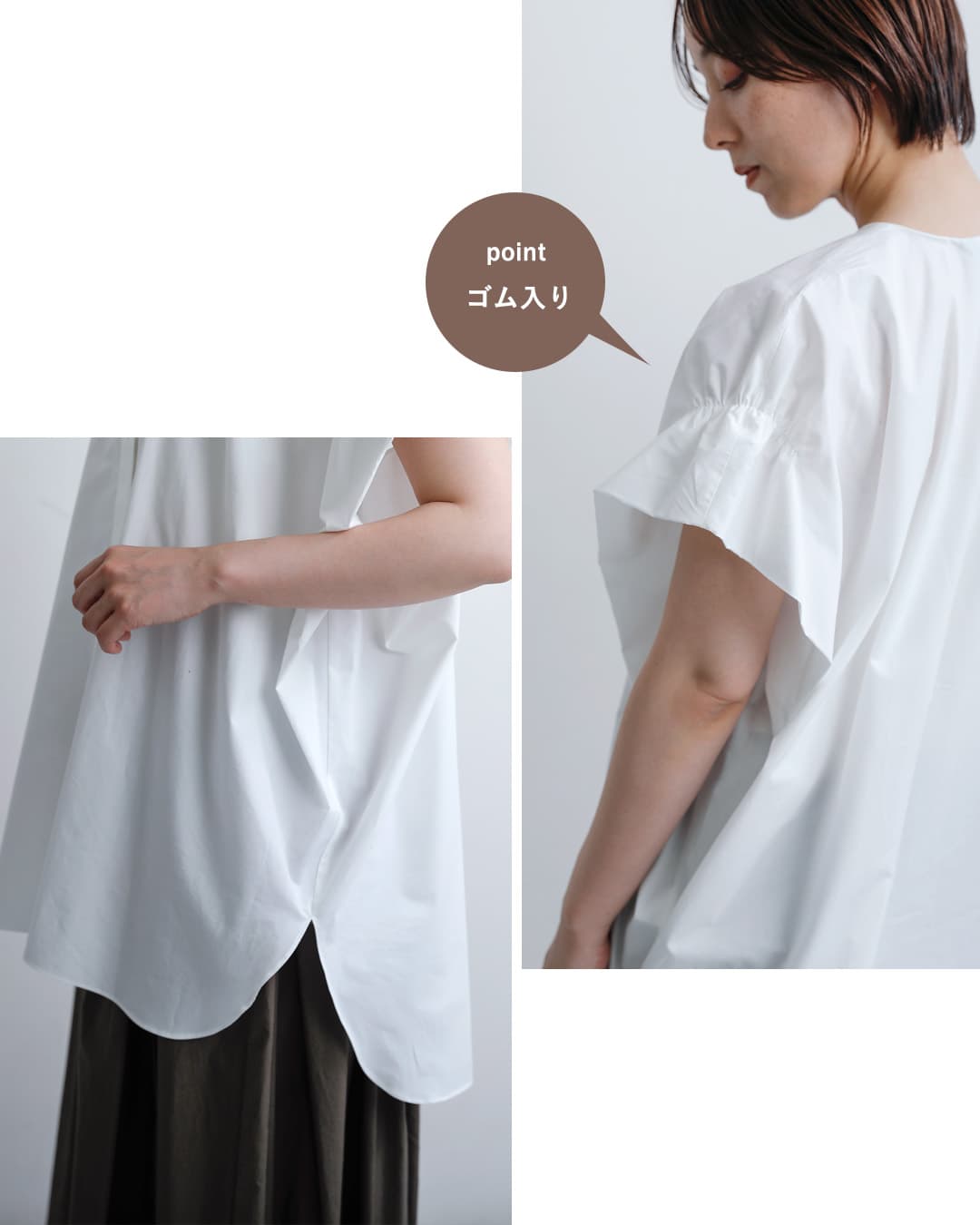 mizuiro ind(ミズイロインド)コットン Vネック ワイド チュニック シャツ 2-230118