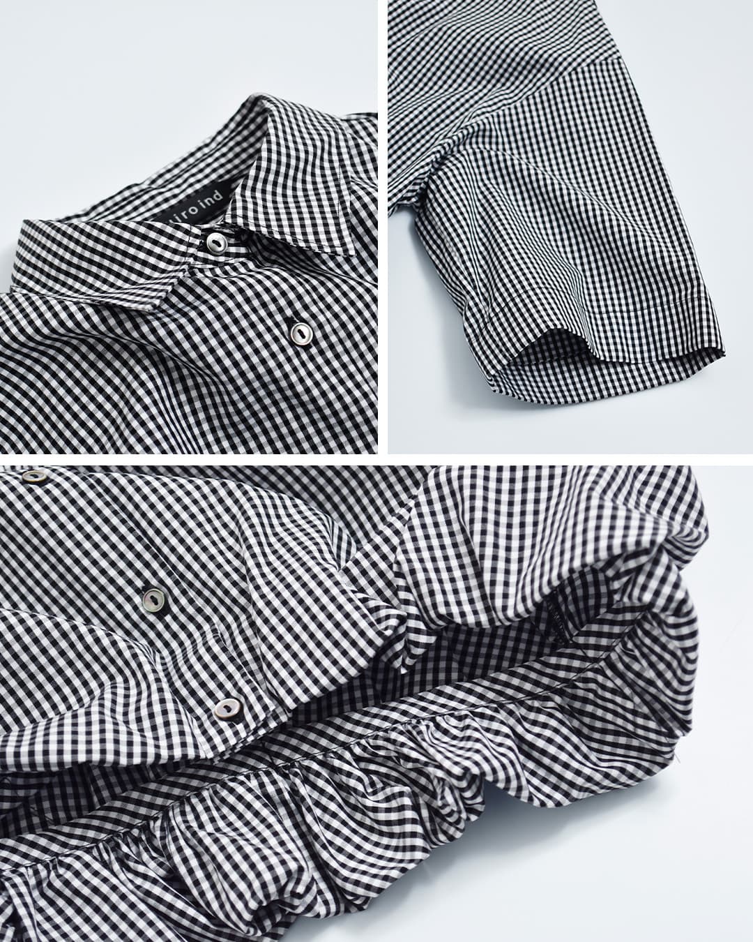 mizuiro indコットン ストライプ ハーフスリーブ バルーン シャツ 2-230129