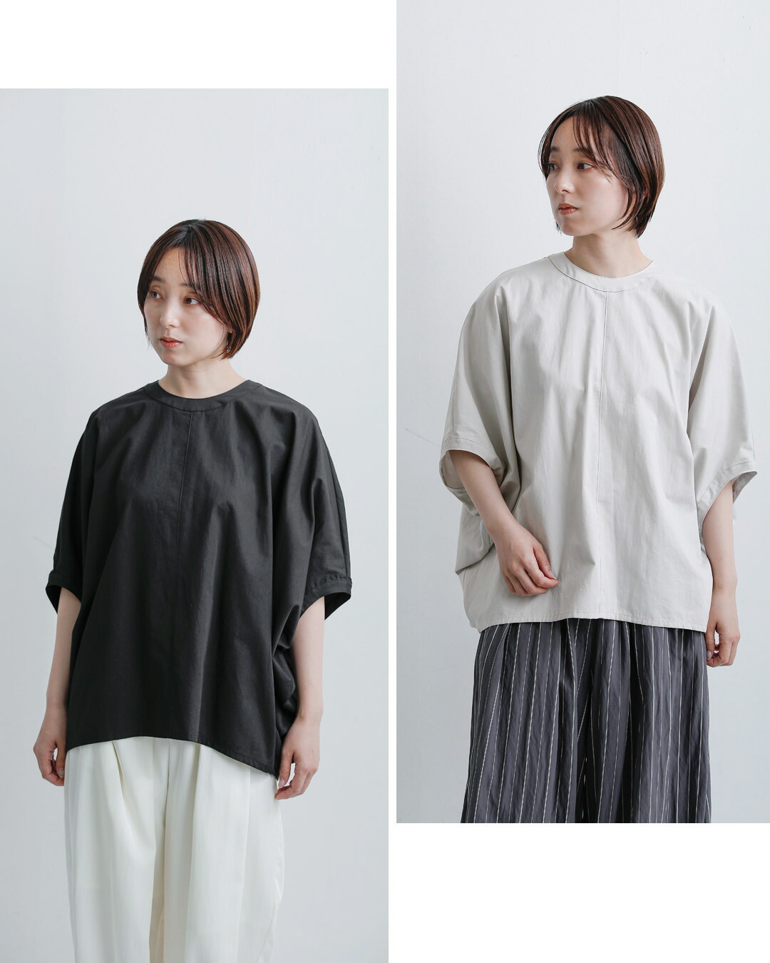 mizuiro ind(ミズイロインド)コットン リネン コクーン プルオーバー 2-230141